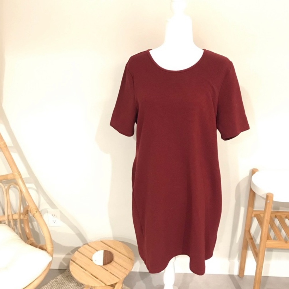 Maroon Knee Length Dress